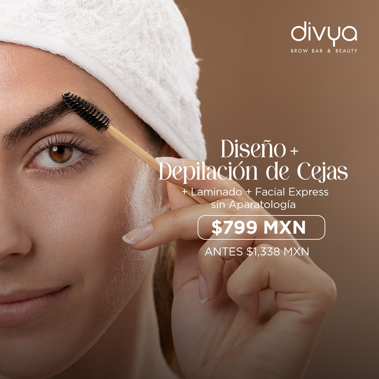 Diseño y Depilación con hilo de Ceja + Laminado + Facial Express sin Aparatología