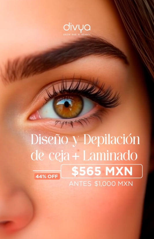 Diseño y Depilación con hilo de Ceja + Laminado