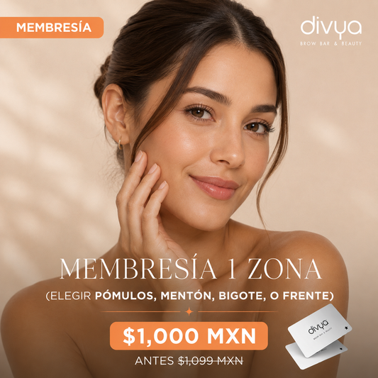 Membresía Depilación 1 zona (bigote o mentón o pómulos o frente)