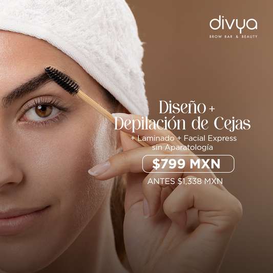 Diseño y Depilación con hilo de Ceja + Laminado + Facial Express sin Aparatología