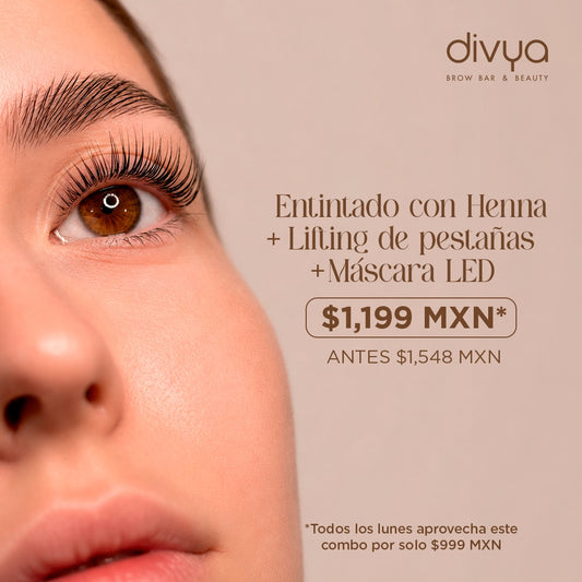 Lifting de Pestaña + Entintado de Pestañas + Facial Máscara Led